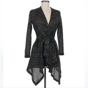 Elegant Black Tie-Waist Cardigan